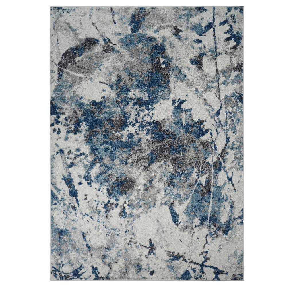 Avant Ivory Blue 5 ft. x 8 ft. Abstract Area Rug CLF15376 - The Home Depot