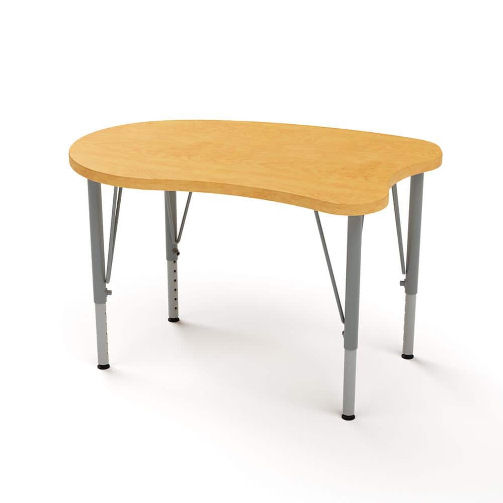 Versa Curve Desk Laminate Height Adjustable Kids Table Classroom Desk (Mapl