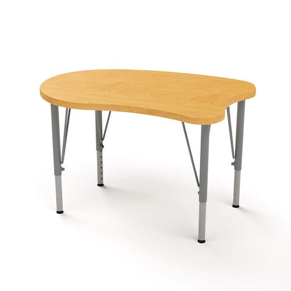 TOT MATE Versa Curve Desk Laminate Height Adjustable Kids Table Classroom Desk (Maple, Maple, 14-23 in. H)