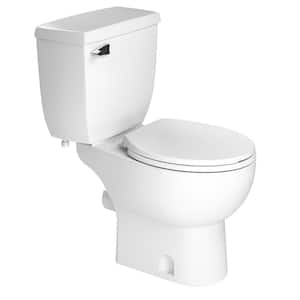 2-Piece 1.28 GPF Single Flush Round Toilet in White