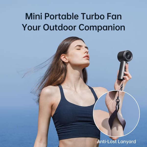 JISULIFE 6.2 in. 100 Speeds Personal Fan in Dark Gray (Mental