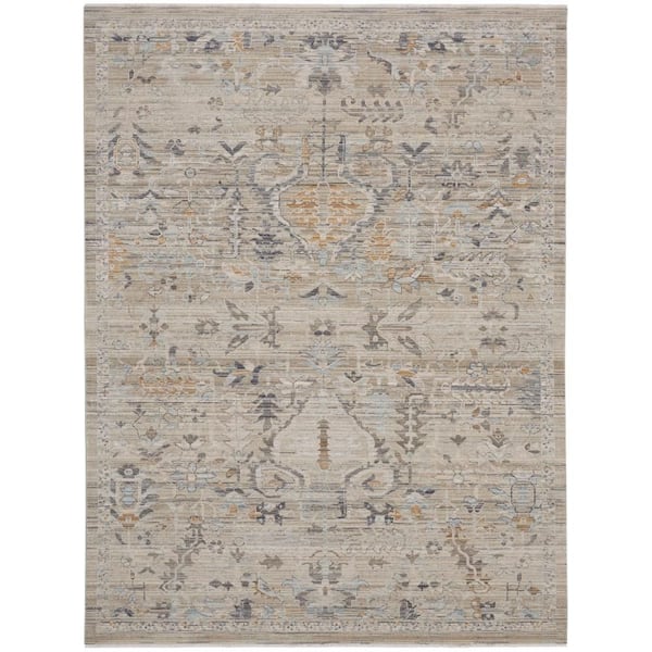 Nyle Ivory Taupe 10 ft. x 14 ft. Vintage Persian Area Rug