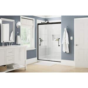 Ashmore 60 in. W x 74-3/8 in. H Sliding Frameless Shower Door in Matte Black with 5/16 in. (8 mm) Clear Glass