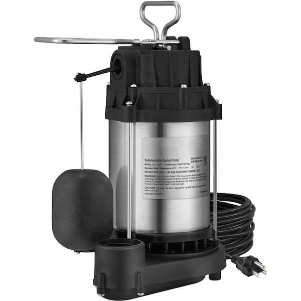 1/2 HP Sump Pump, 3960 GPH, Stainless Steel, 1-1/2 in. NPT, 33 ft. Cord, Automatic Float Switch, Submersible