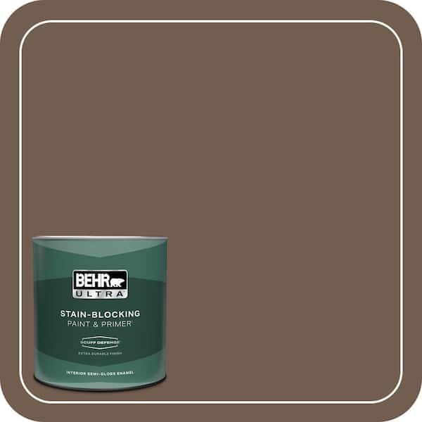 BEHR ULTRA 1 qt. #PPF-52 52 Rich Brown Semi-Gloss Extra Durable Semi-Gloss Enamel Interior Paint & Primer
