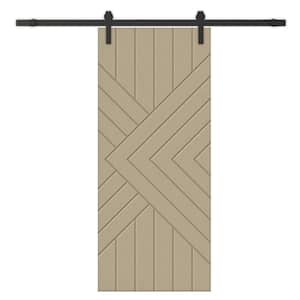 42 in. x 96 in. Unfinished Composite MDF Paneled Interior Sliding Barn Door with Hardware Kit