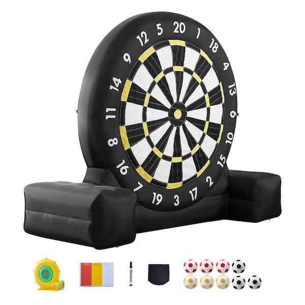 Inflatable Soccer Dart Board,2-Mins Setup and Storage Bag, Over 10 ft.High Soccer Dart Board w/9 Kick Balls and Air Pump