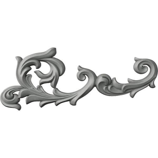 Ekena Millwork 1-5/8 in. x 26-3/4 in. x 10-3/4 in. Polyurethane Right Sussex Flourish Onlay Moulding
