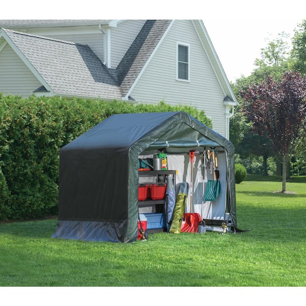 ShelterLogic 4' x 4' x 6' Water-Resistant Pop-Up Deck and Garden Storage  Shed Kit