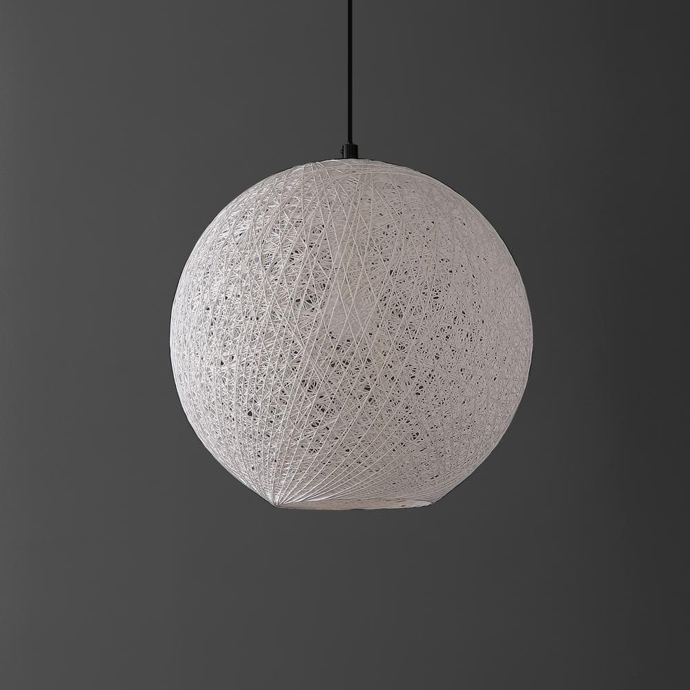 Lacey 16" White Bohemian Globe LED Pendant Light