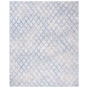 Lagoon Blue/Ivory 8 ft. x 10 ft. Distressed Diamonds Area Rug