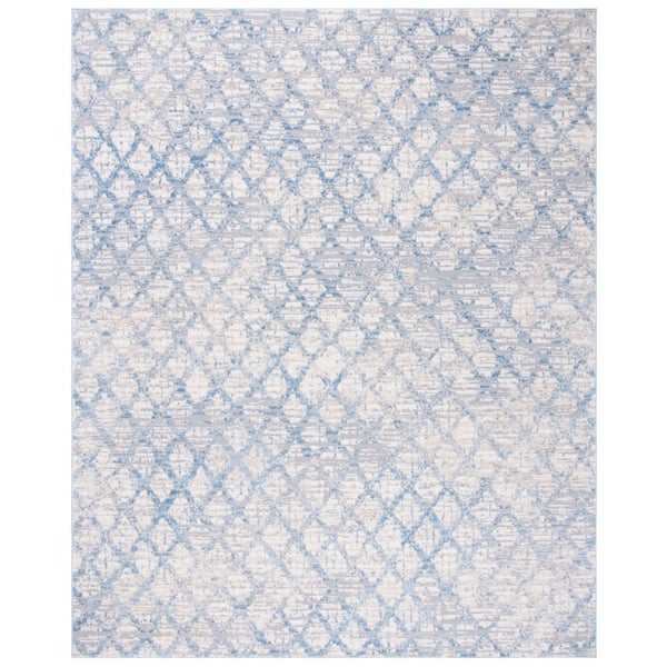 SAFAVIEH Lagoon Blue/Ivory 8 ft. x 10 ft. Distressed Diamonds Area Rug