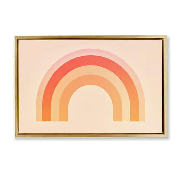 Boho Rainbow with Gradient by Andrea Haase Gold Floater Frame Abstract Graphic Art Print 21 in. x 31 in.