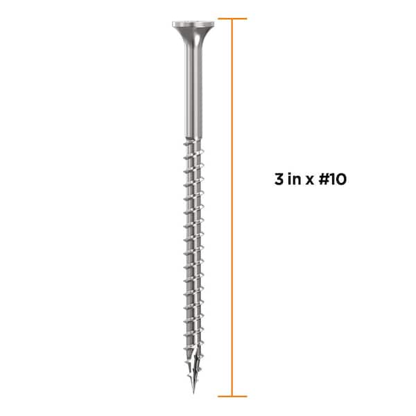 3 in. #10 305 Stainless Steel Premium Star Drive Bugle-Head Deck Screws (350-Count)