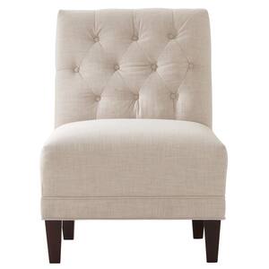 Lakewood Linen Pearl Tufted Armless Chair