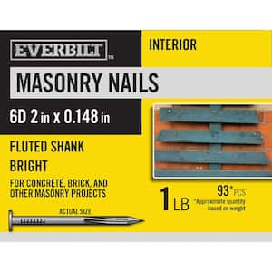 6D 2 in. Fluted Masonry Nails Bright 1 lb (Approximately 93 Pieces)