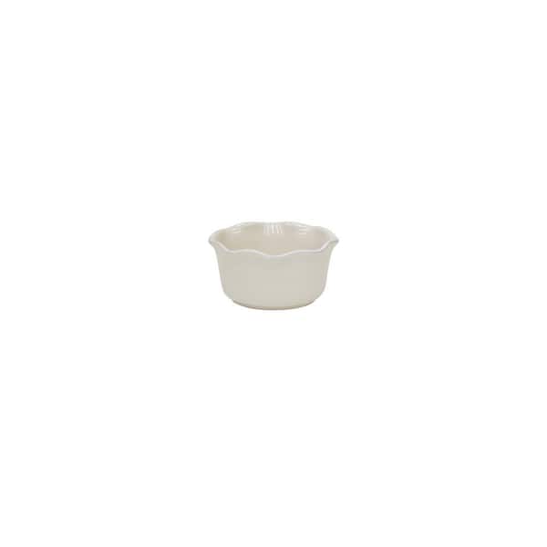 CASAFINA Cook and Host Ruffled 4.5 in. 7.5 fl. oz. Ivory Ceramic Stoneware Ramekin (Set of 4)