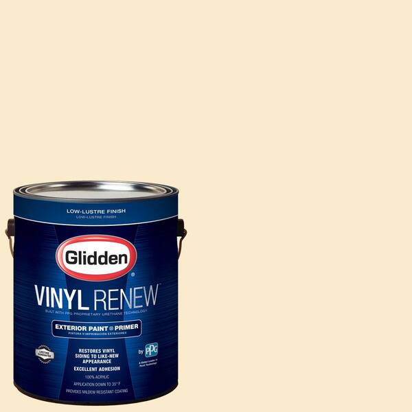Glidden Vinyl Renew 1 gal. #HDGY06U Popcorn White Low-Lustre Exterior Paint with Primer