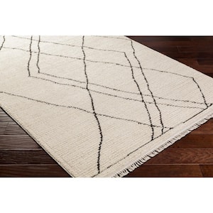 Berlin Butter/Black Abstract 5 ft. x 7 ft. Indoor Area Rug