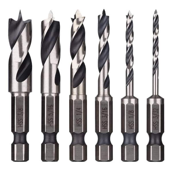 MYWISH High Speed Steel Brad Pilot Point Set (6-Piece)