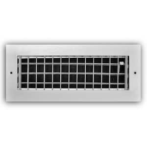 12 in. x 4 in. 1-Way Aluminum Adjustable Wall/Ceiling Register in White