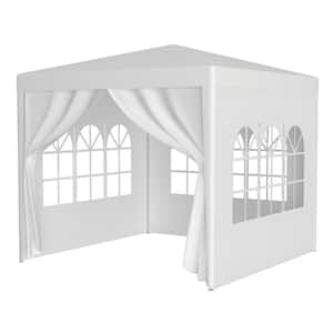 10 ft. x 10 ft. White Party Tent Outdoor Heavy Duty Gazebo Wedding Canopy + 4 Removable Walls