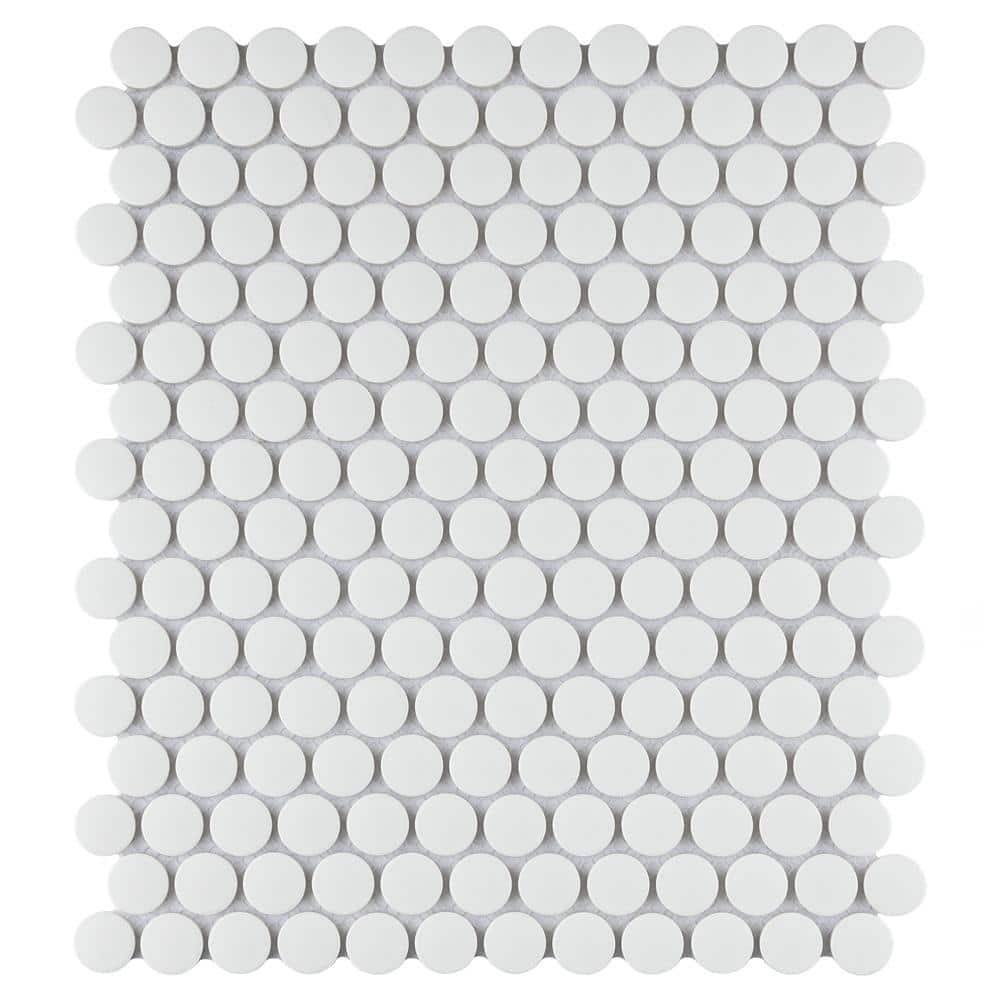Gotham Penny Round White 6 in. x 6 in. Porcelain Mosaic Take Home Tile Sample price history on PriceWatchPro