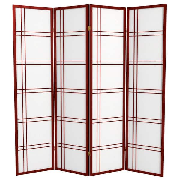 Oriental Furniture 6 ft. Rosewood 4-Panel Room Divider
