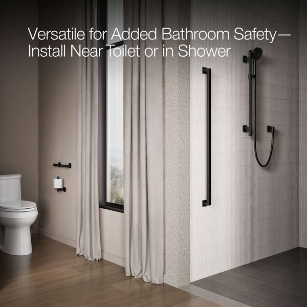 KOHLER Arsdale 9 in. Grab Bar in Matte Black K-R27237-BL - The