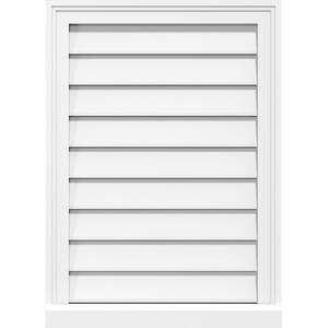 14" x 20" Vertical Surface Mount PVC Gable Vent: Functional with Brickmould Sill Frame