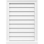 14 in. x 24 in. Vertical Surface Mount PVC Gable Vent: Functional with Brickmould Sill Frame