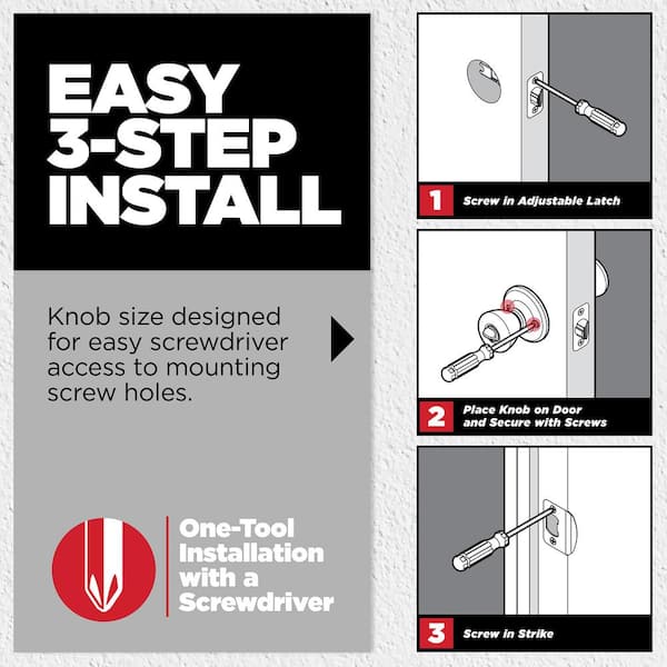 Tylo Satin Chrome Passage Hall/Closet Door Knob 4-Pack