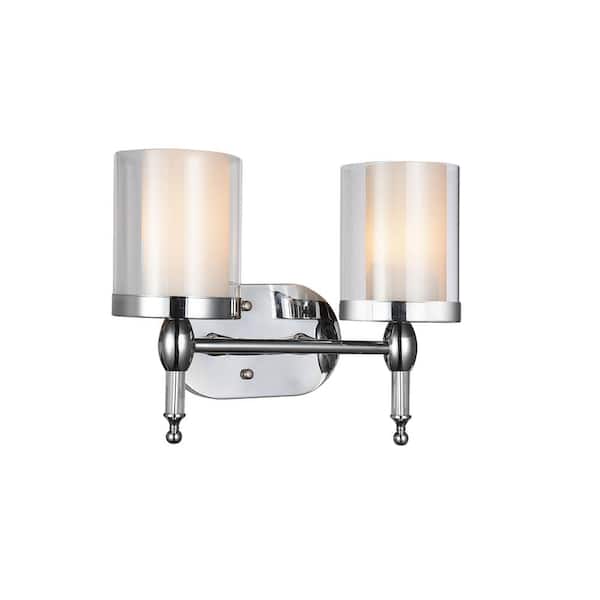 CWI Lighting Maybelle 2 Light Vanity Light With Chrome Finish