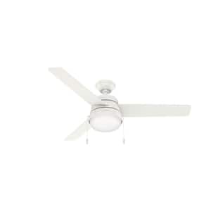 Aker 52 in. LED Indoor Fresh White Ceiling Fan with Light Kit