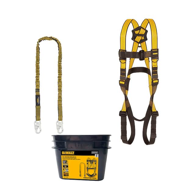 DEWALT Fall protection compliance kit with, D1000 harness, 5 Point Adjustment with Pass-Thru Chest and Leg Buckles