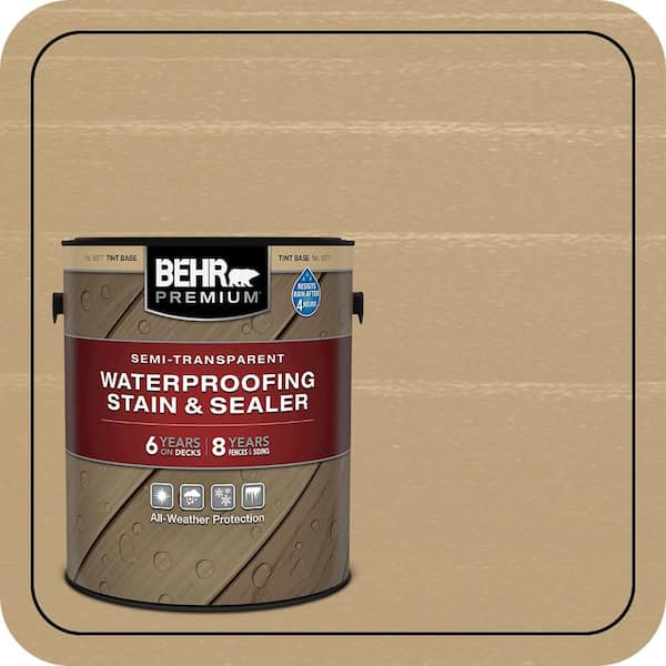 1 gal. #ST-337 Pinto White Semi-Transparent Waterproofing Exterior Wood Stain and Sealer
