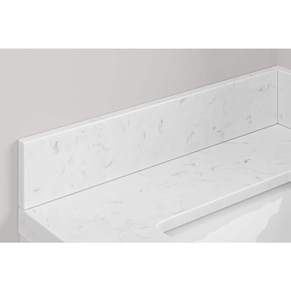 Carrara White Polished Quartz Rectangular Sidesplash