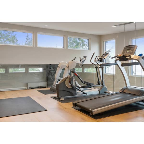 3 ft. x 4 ft. x 0.196 in. Black Rubber Fitness Utility Mat (12 sq. ft.)