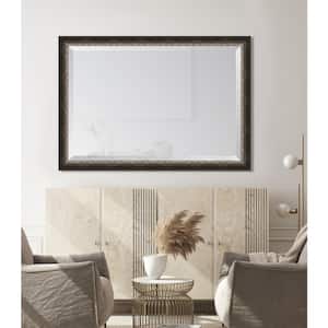 Medium Rectangle Silver Beveled Glass Contemporary Mirror (40 in. H x 28 in. W)