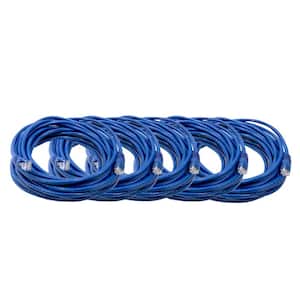 25 ft. Cat 6 Unshielded Twisted Pair Ethernet Patch Cable Snagless/Molded Boot-Blue (5-Pack)