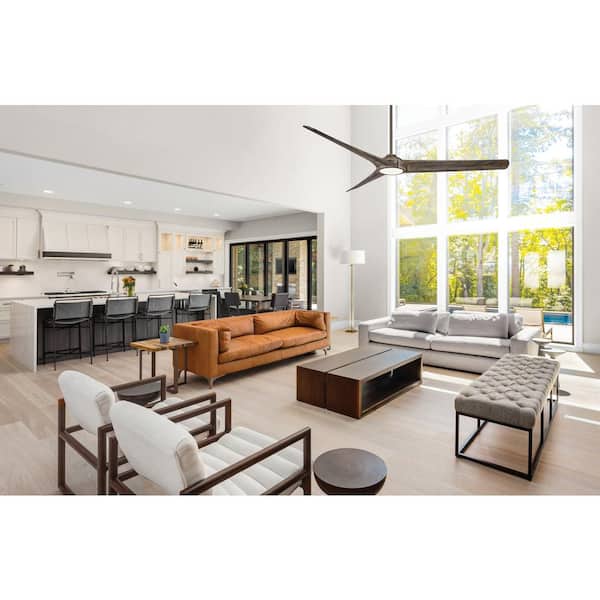 Timber 84 in. Integrated LED Indoor Heirloom Bronze with Aged Boardwalk Ceiling Fan with Light with Remote Control