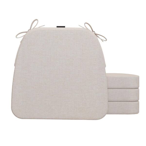 AAAAAcessories 16 in. x 17 in. Trapezoid Outdoor Seat Cushion Dining Chair Cushion in White (4