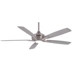 Dyno XL 60 in. Integrated LED Indoor Brushed Nickel Smart Ceiling Fan with Light Kit with Hand Held Remote Control