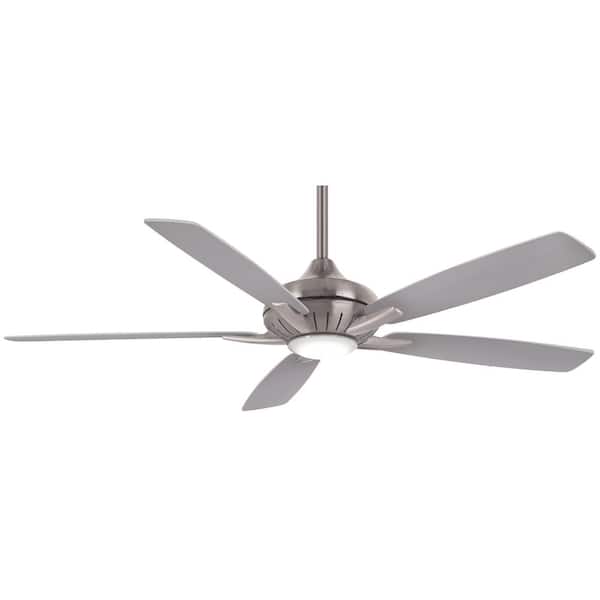 MINKA-AIRE Dyno XL 60 in. Integrated LED Indoor Brushed Nickel Smart Ceiling Fan with Light Kit with Hand Held Remote Control