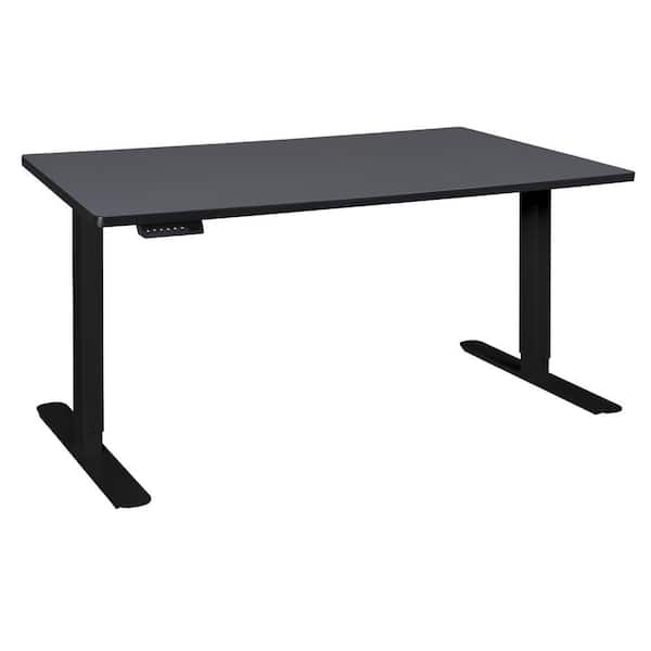 60 in. Rectangular Gray/Black 1-Drawer Standing Desk with Adjustable Height Feature