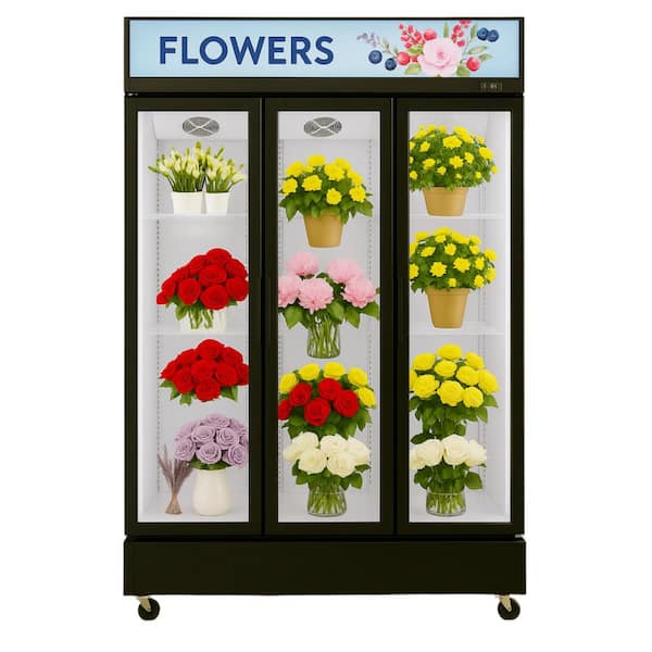 60 in. 40.3 cu. ft. Commercial Glass Door Merchandiser Refrigerator in Black