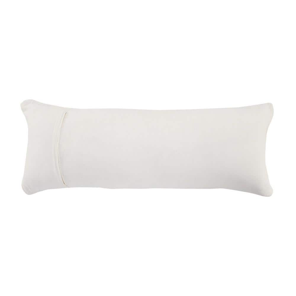 Multicolored Geometric Chindi Cotton Throw Pillow, 14" x 36"