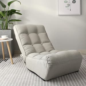 Gray Linen Lazy Recliner Chair with Adjustment Back
