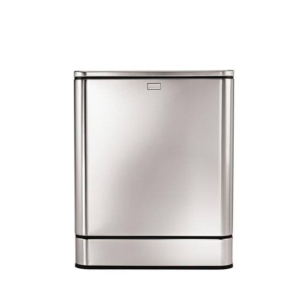 simplehuman 55-Liter Fingerprint-Proof Brushed Stainless Steel Rectangular Sensor Trash Can