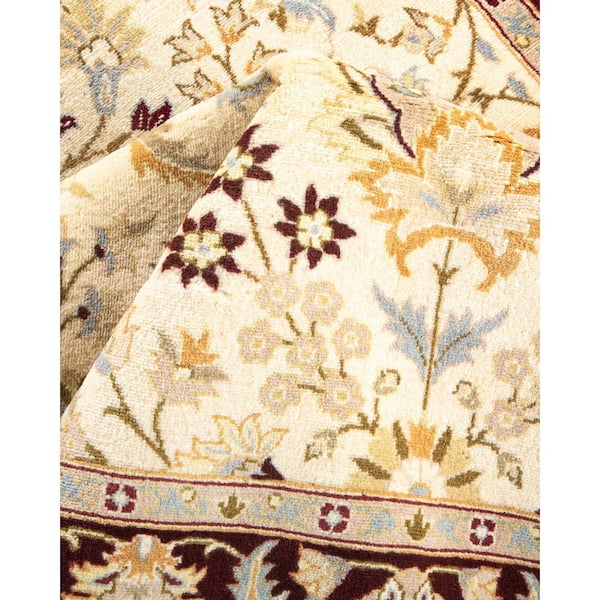 Mogul Ivory 4 ft. x 6 ft. Oriental Wool Indoor Area Rug